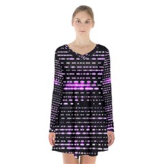 Purplestars Long Sleeve Velvet V-neck Dress by Sparkle