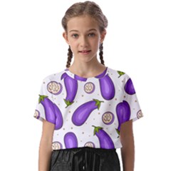 Eggplant Pattern 3 Kids  Basic T-shirt