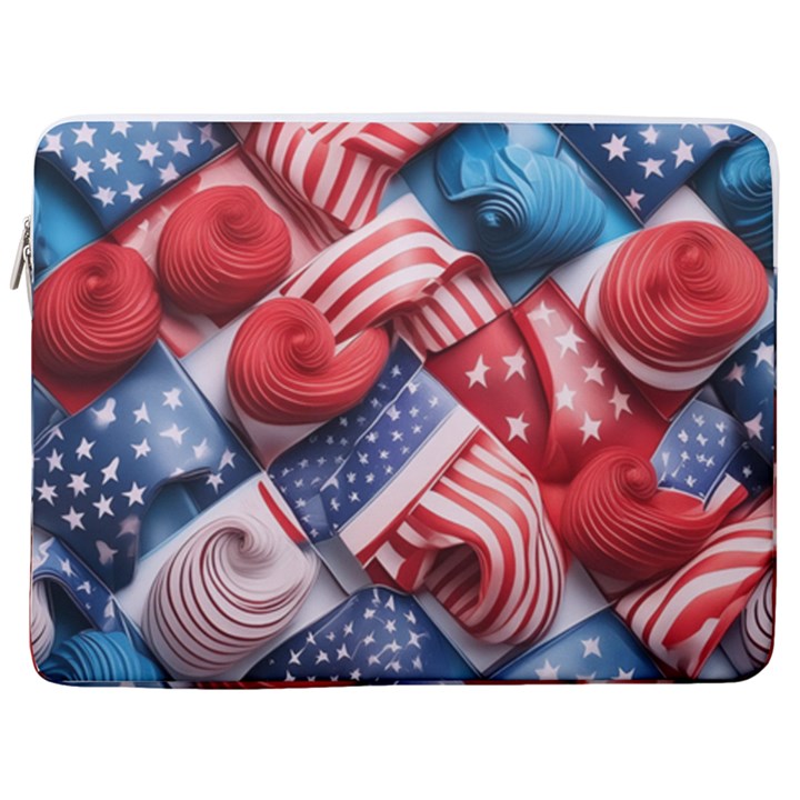 Us presidential election colorful vibrant pattern design  17  Vertical Laptop Sleeve Case With Pocket