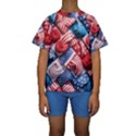 Us presidential election colorful vibrant pattern design  Kids  Short Sleeve Swimwear View1