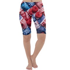 Us Presidential Election Colorful Vibrant Pattern Design  Cropped Leggings 