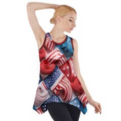 Us Presidential Election Colorful Vibrant Pattern Design  Side Drop Tank Tunic by dflcprintsclothing