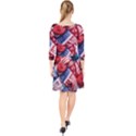 Us presidential election colorful vibrant pattern design  Quarter Sleeve Front Wrap Dress View2