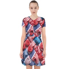 Us Presidential Election Colorful Vibrant Pattern Design  Adorable In Chiffon Dress by dflcprintsclothing