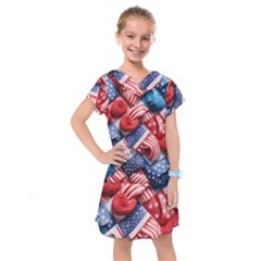 Us Presidential Election Colorful Vibrant Pattern Design  Kids  Drop Waist Dress by dflcprintsclothing