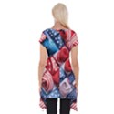 Us presidential election colorful vibrant pattern design  Short Sleeve Side Drop Tunic View2