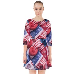 Us Presidential Election Colorful Vibrant Pattern Design  Smock Dress by dflcprintsclothing