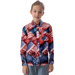 Us Presidential Election Colorful Vibrant Pattern Design  Kids  Long Sleeve Shirt by dflcprintsclothing