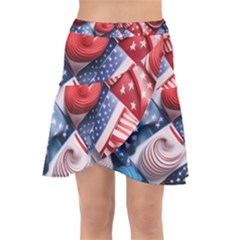 Us Presidential Election Colorful Vibrant Pattern Design  Wrap Front Skirt by dflcprintsclothing