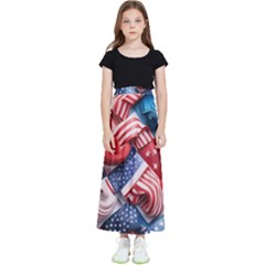 Us Presidential Election Colorful Vibrant Pattern Design  Kids  Flared Maxi Skirt by dflcprintsclothing