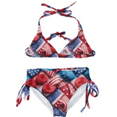 Us Presidential Election Colorful Vibrant Pattern Design  Kids  Classic Bikini Set by dflcprintsclothing