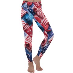 Us Presidential Election Colorful Vibrant Pattern Design  Kids  Lightweight Velour Classic Yoga Leggings by dflcprintsclothing