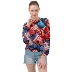 Us Presidential Election Colorful Vibrant Pattern Design  Banded Bottom Chiffon Top by dflcprintsclothing