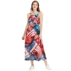 Us Presidential Election Colorful Vibrant Pattern Design  Boho Sleeveless Summer Dress by dflcprintsclothing