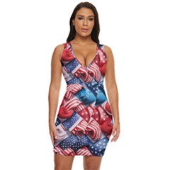 Us Presidential Election Colorful Vibrant Pattern Design  Draped Bodycon Dress by dflcprintsclothing