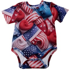 Us Presidential Election Colorful Vibrant Pattern Design  Baby Short Sleeve Bodysuit by dflcprintsclothing