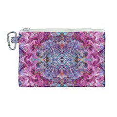 Fuchsia Blend June Canvas Cosmetic Bag (large) by kaleidomarblingart