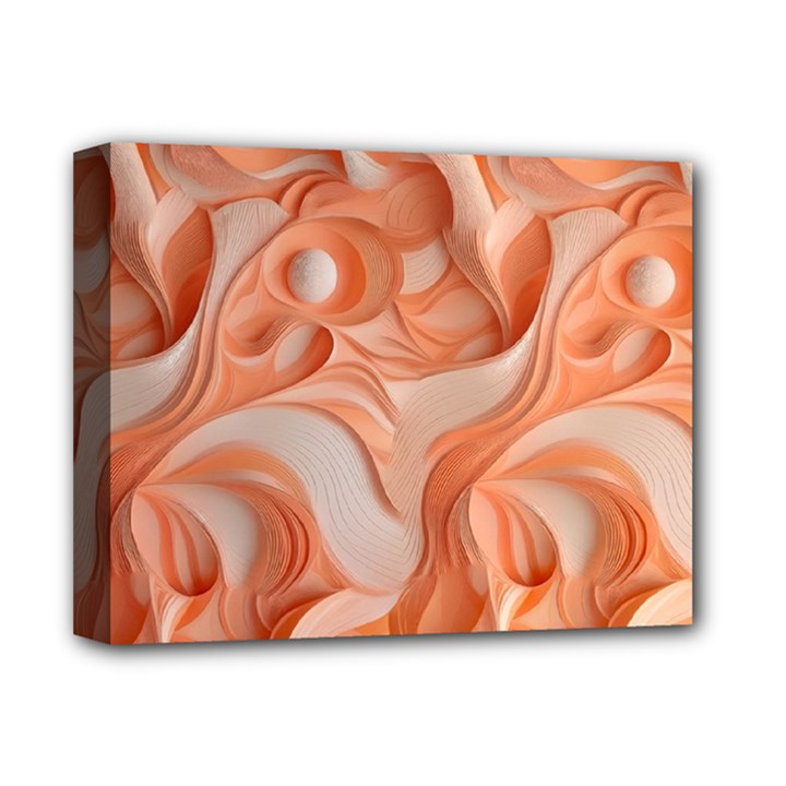 Peach Fuzz Elegant Print Abstract Design Deluxe Canvas 14  x 11  (Stretched)