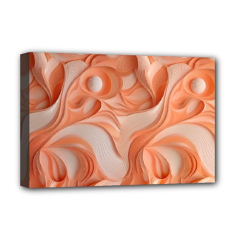 Peach Fuzz Elegant Print Abstract Design Deluxe Canvas 18  X 12  (stretched) by dflcprintsclothing