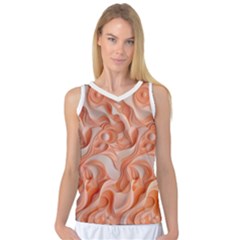 Peach Fuzz Elegant Print Abstract Design Women s Basketball Tank Top by dflcprintsclothing