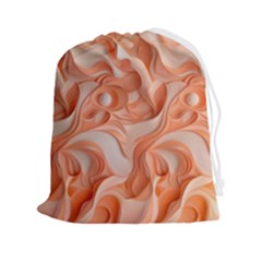 Peach Fuzz Elegant Print Abstract Design Drawstring Pouch (2xl) by dflcprintsclothing