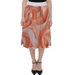 Peach Fuzz Elegant Print Abstract Design Classic Midi Skirt by dflcprintsclothing