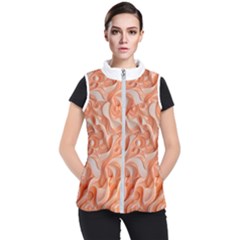 Peach Fuzz Elegant Print Abstract Design Women s Puffer Vest by dflcprintsclothing