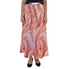 Peach Fuzz Elegant Print Abstract Design Flared Maxi Skirt by dflcprintsclothing