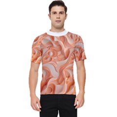 Peach Fuzz Elegant Print Abstract Design Men s Short Sleeve Rash Guard by dflcprintsclothing