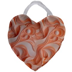 Peach Fuzz Elegant Print Abstract Design Giant Heart Shaped Tote by dflcprintsclothing