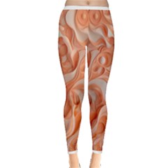 Peach Fuzz Elegant Print Abstract Design Inside Out Leggings by dflcprintsclothing