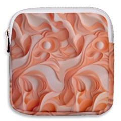 Peach Fuzz Elegant Print Abstract Design Mini Square Pouch by dflcprintsclothing