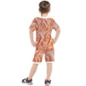 Peach Fuzz Elegant Print Abstract Design Kids  T-Shirt and Shorts Set View2