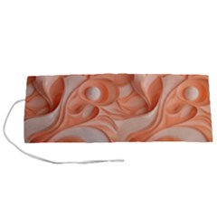 Peach Fuzz Elegant Print Abstract Design Roll Up Canvas Pencil Holder (s) by dflcprintsclothing