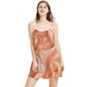 Peach Fuzz Elegant Print Abstract Design Summer Frill Dress View1