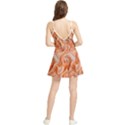 Peach Fuzz Elegant Print Abstract Design Summer Frill Dress View2