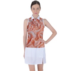 Peach Fuzz Elegant Print Abstract Design Women s Sleeveless Polo T-shirt by dflcprintsclothing