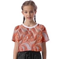 Peach Fuzz Elegant Print Abstract Design Kids  Basic T-shirt by dflcprintsclothing