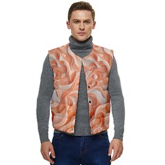 Peach Fuzz Elegant Print Abstract Design Men s Button Up Puffer Vest	