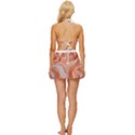 Peach Fuzz Elegant Print Abstract Design Vintage Style Bikini Top and Skirt Set  View4