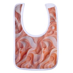 Peach Fuzz Elegant Print Abstract Design Baby Bib by dflcprintsclothing