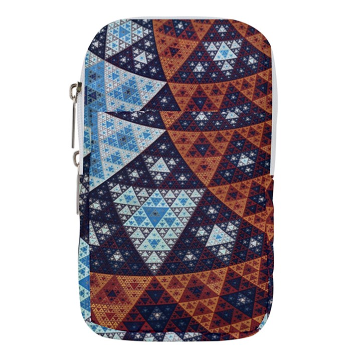 Fractal Triangle Geometric Abstract Pattern Waist Pouch (Large)