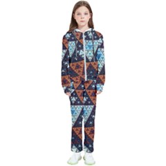 Fractal Triangle Geometric Abstract Pattern Kids  Tracksuit by Cemarart