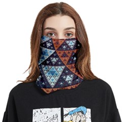 Fractal Triangle Geometric Abstract Pattern Face Covering Bandana (two Sides) by Cemarart