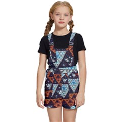 Fractal Triangle Geometric Abstract Pattern Kids  Short Overalls by Cemarart