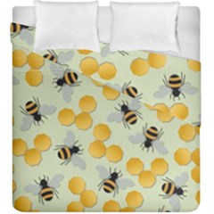 Bees Pattern Honey Bee Bug Honeycomb Honey Beehive Duvet Cover Double Side (king Size) by Bedest