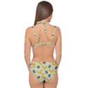 Bees Pattern Honey Bee Bug Honeycomb Honey Beehive Double Strap Halter Bikini Set View2