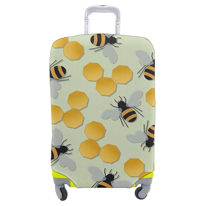 Bees Pattern Honey Bee Bug Honeycomb Honey Beehive Luggage Cover (Medium)