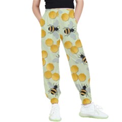 Bees Pattern Honey Bee Bug Honeycomb Honey Beehive Kids  Joggers by Bedest