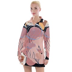 Abstract Boho Bohemian Style Retro Vintage Women s Long Sleeve Casual Dress